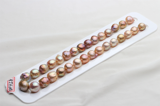 Natural Metallic Mixed Color Baroque Nucleated Pearl Set, Ajh002