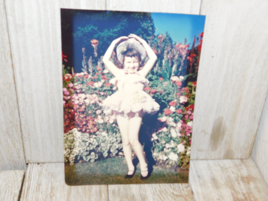 Antique Little Dancing Girl Colored Photo, 5 X Almost 7, Vintage Home Decor, Memories, Prop, Gift, Daysgonebytreasures