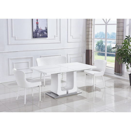 63"/78.7" Extendable Dining Table with Butterfly Leaf, High Gloss Lacquer Coating , Chairs Not Included
