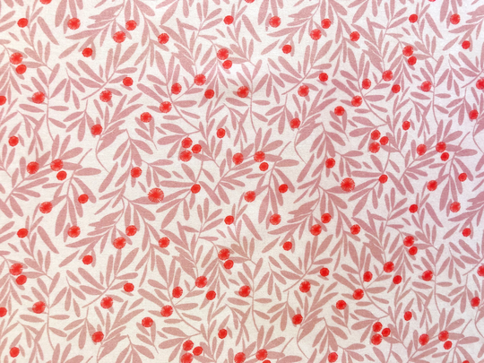 Australian Native Gum Leaves & Flowers Beige Floral Quilting Cotton Fabric By 1/4, 1/2 Yard Or Fat Quarter