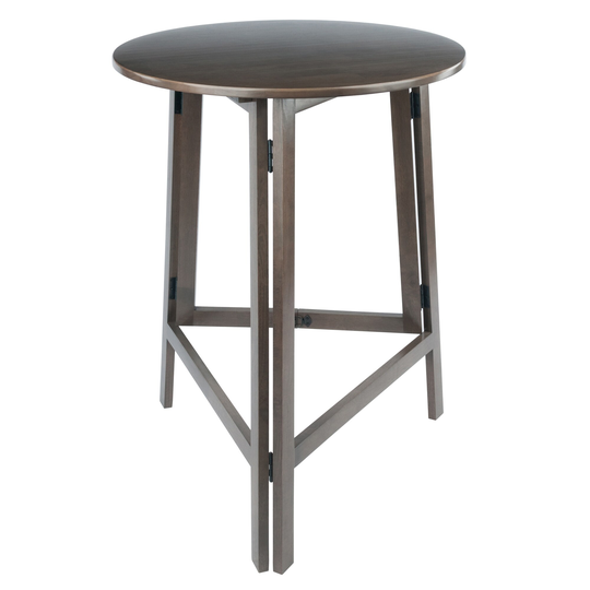 Torrence Foldable High Table, Oyster Gray - Oyster Gray - (open): 30" diameter x 40"H