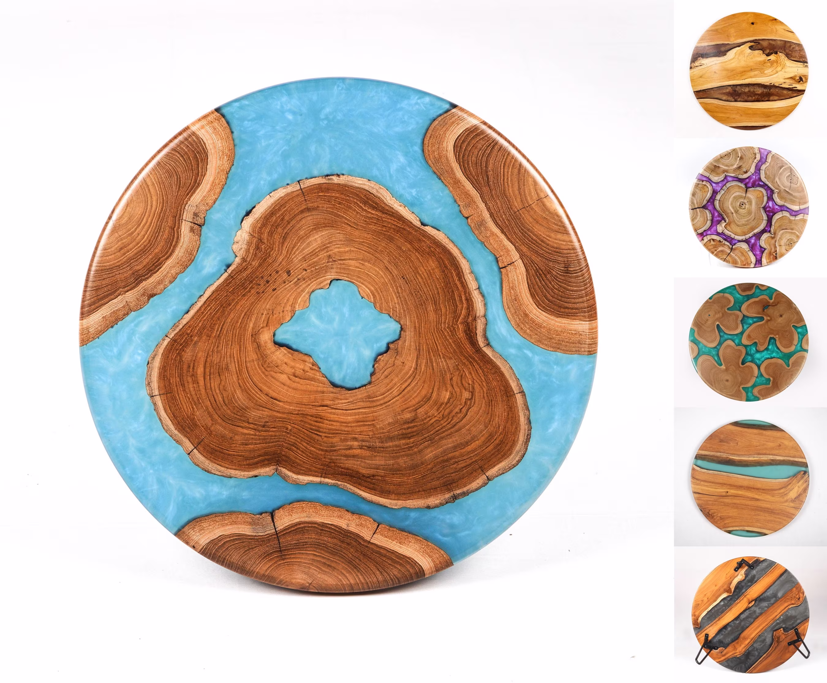 Epoxy Table Round, Resin River Table, River Coffee Table, Clear Epoxy Resin Table, Round Living Room