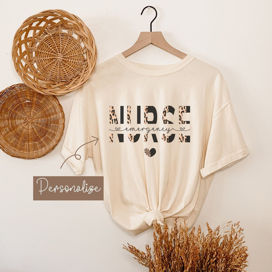 Comfort Colors Leopard Nurse Gift, Appreciation Personalized Shirt, Nursing Student Week Shirt