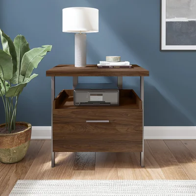 Mott Furniture Architect 1 Drawer Lateral File Cabinet In Modern Walnut