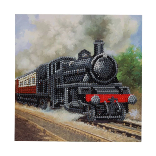 Train, 18x18cm Crystal Art Card