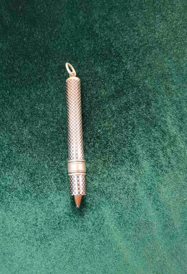Rare Handmade Silver & Savat Pencil, Xix Century Russian Royal Family Pencil