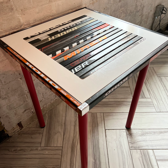 Hockey Boards & Sticks Coffee Table - Side Nightstand For Bedroom, Living Room, Mancave, Bar Or Office