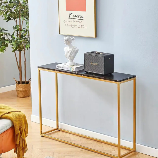 Console Table for Entryway, Faux Marble Sofa Table for Livin