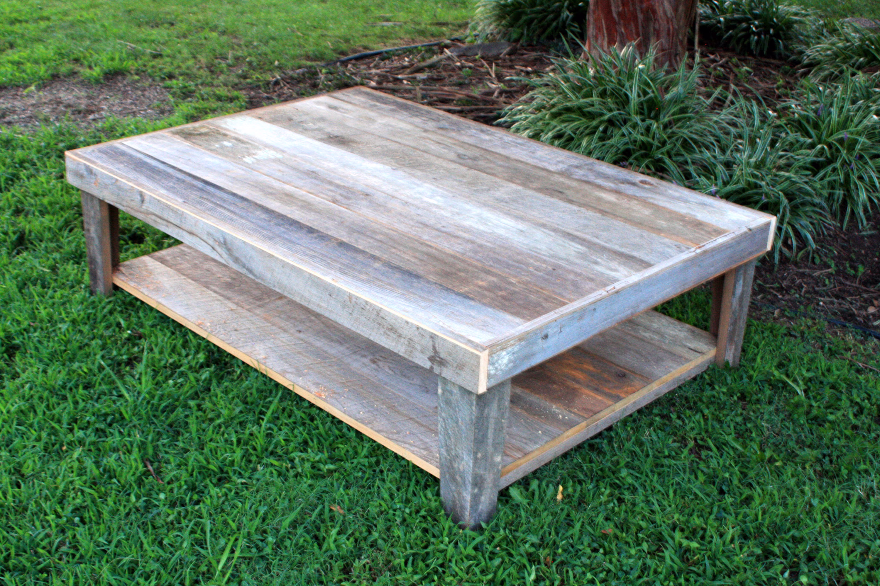 Large Rustic Coffee Table. Gray Wood Earthy Home Decor. Natural Reclaimed 60"L X 42"W 17"T. Finish