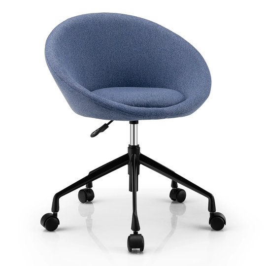 Costway Adjustable Swivel Accent Chair Linen Office Chair Round Back - See Details