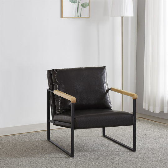 Metal Frame with PU Upholstery Chair Accent Loveseat Chair ArmChair - 26"Wx31"Dx31"H