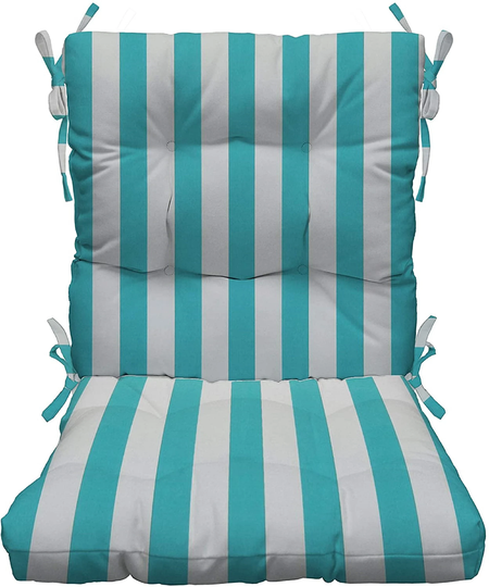 Rsh Décor Indoor Outdoor Cabana Stripe Tufted High Back Chair Cushion