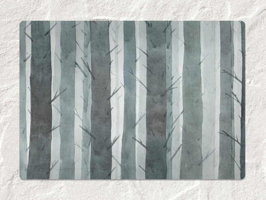 Foggy Forest At Night Chair Mat, Green Protective Gray Splat Watercolor Vinyl Floor Area Rug, Gift Idea