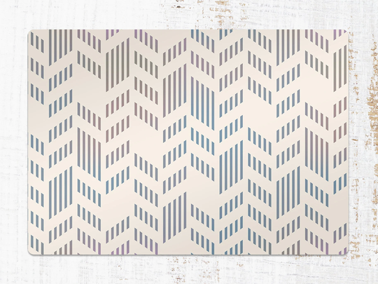 Shaded Herringbone Chair Mat, White Protective Gray Splat Chevron Vinyl Floor Area Rug, Housewarming Gift