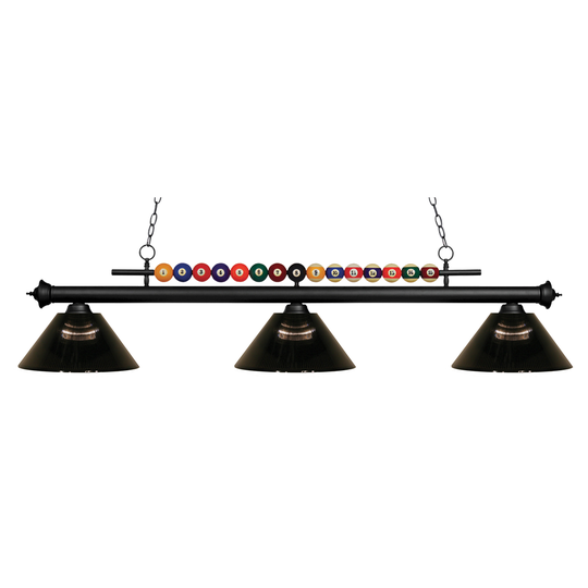 Avery Home Lighting Shark 3-light Island/Billiard Acrylic Smoke-finished Light - Grey - Matte Black