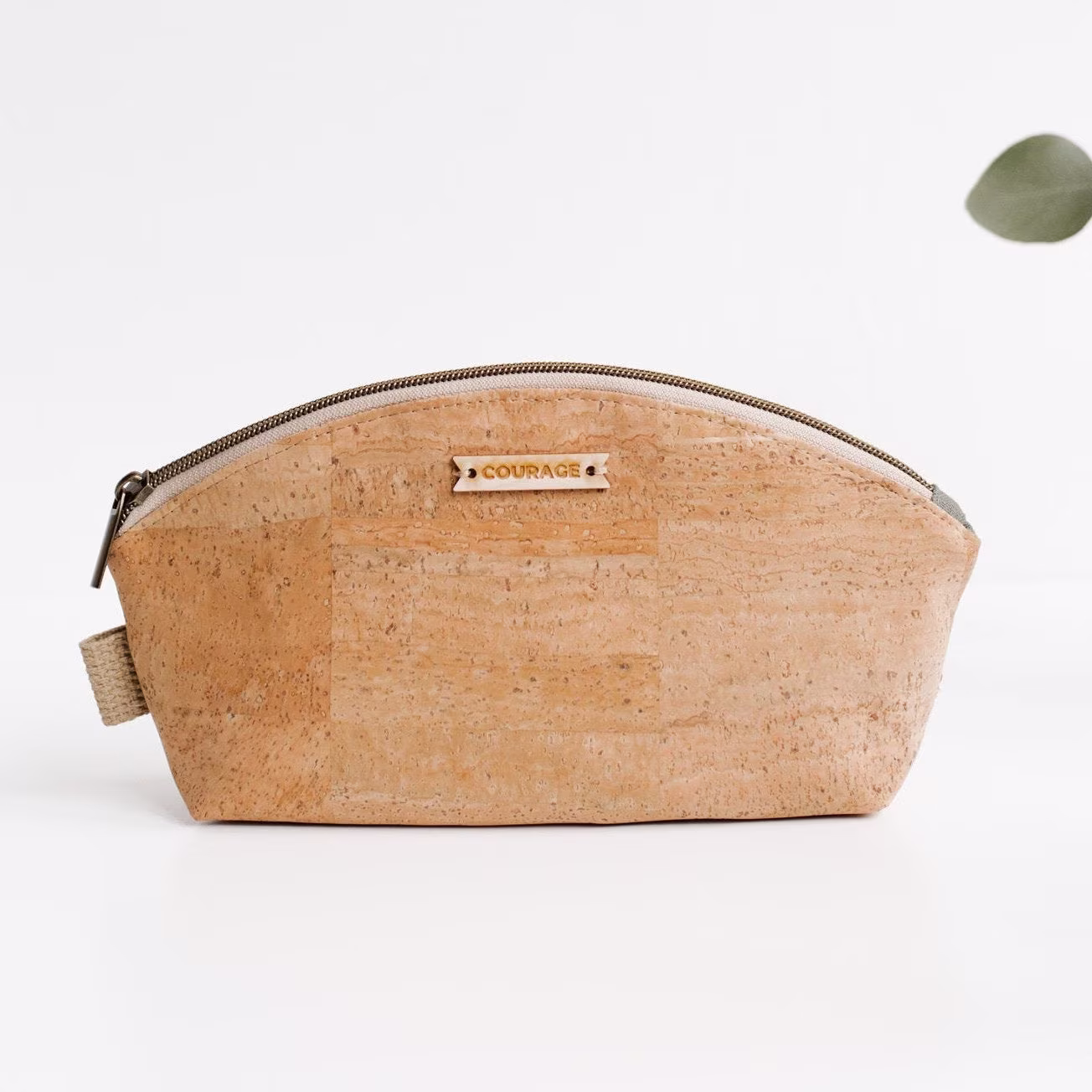 Medium Zipper Pouch, Makeup Bag, Vegan Cork Purse Organizer, Pencil Case, Bridesmaid Gift | Natural