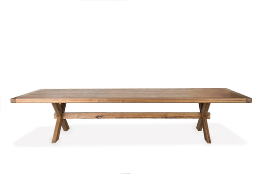 Quincy Rustic Dining Table With X Legs