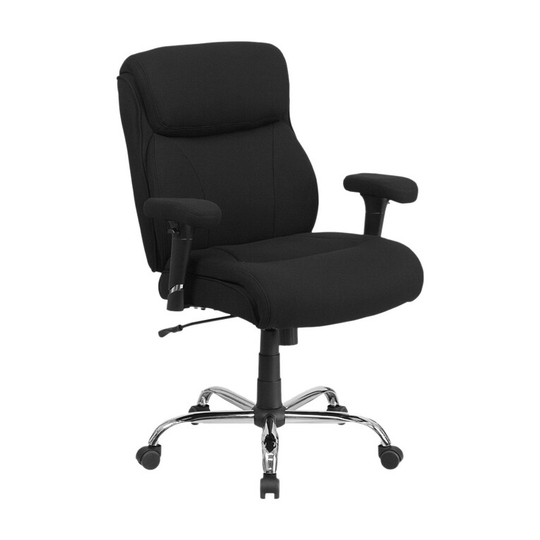 Offex 400 Lb. Capacity Big & Tall Black Fabric Task Chair With Height Adjustable Arms