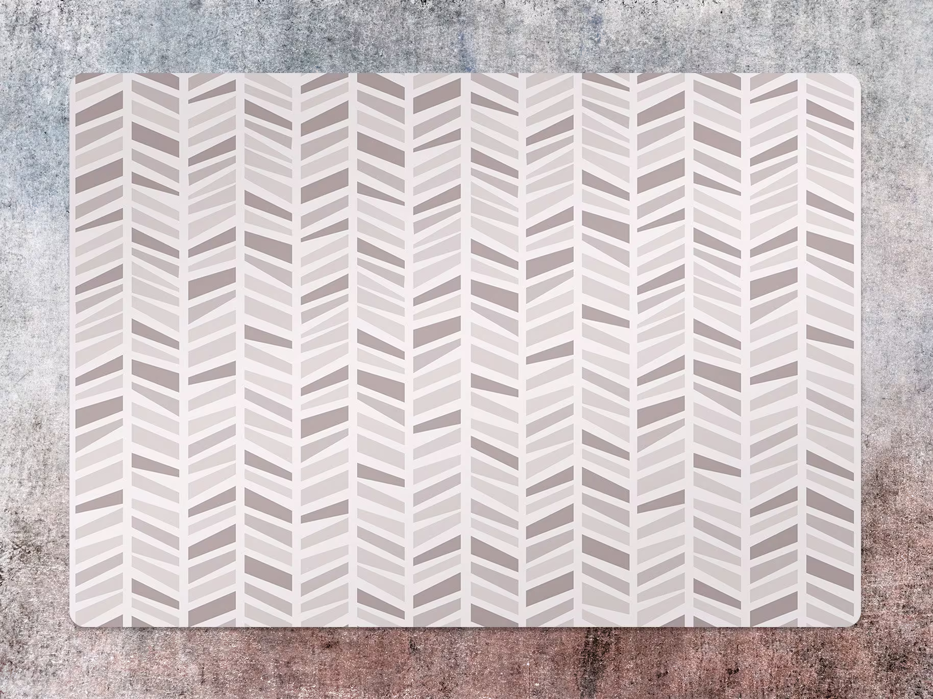 Herringbone Chair Mat, Beige Protective Gray Splat Abstract Vinyl Floor Flooring, Gift Idea, Game Room Rug
