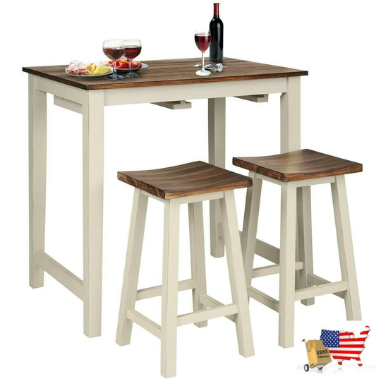 Dining Table Set With Chair Bar Industrial Style 2 3 Durable & Sturdy