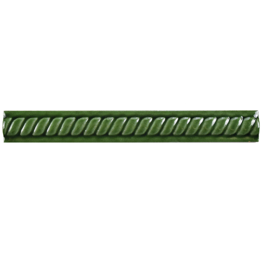 Merola Tile Trenza Verde Moldura 1" x 7.86" Ceramic Rope Pencil Wall Trim Tile - (1 Tile)