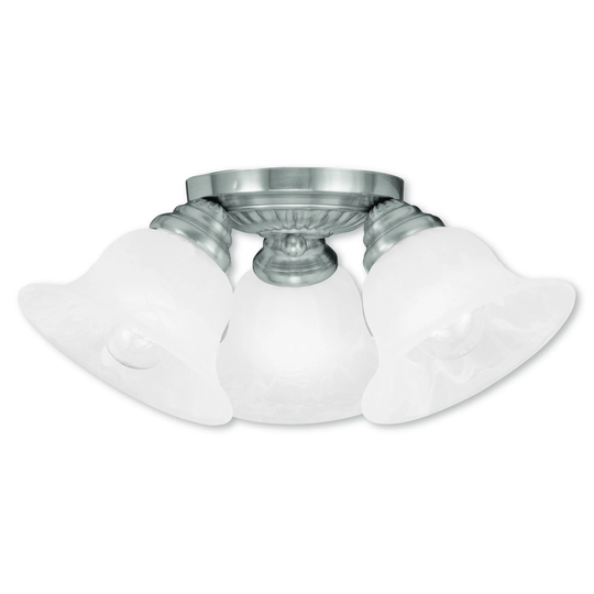 Livex Lighting Edgemont Brushed Nickel 3-light Ceiling Mount
