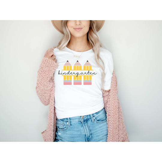 Kindergarten Teacher Shirt, Pencil Cute Fall Teaching Outfit, Back To School, Grade Level Matching Gift, New