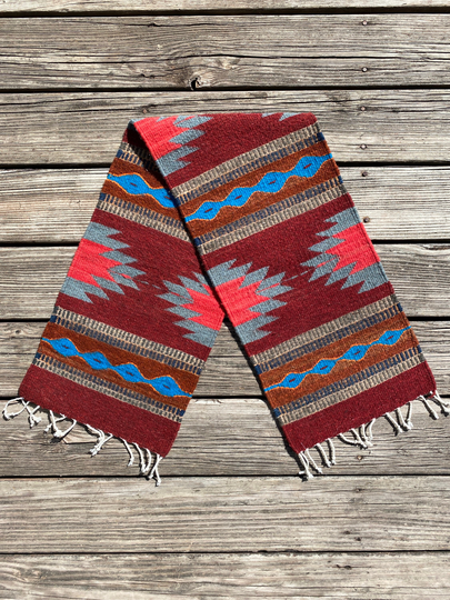 Zapotec Southwest Wool Table Runner/Wall Tapestry - Measuring 48 X 12 Inches Handwoven in Oaxaca, Mexico