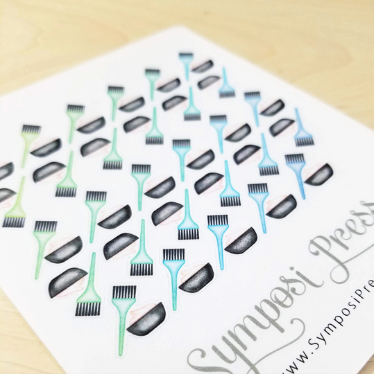 Touch Of Color Hair-Dyeing Stickers in "Starling" - Watercolor Planner Stickers