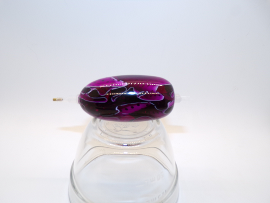 Diamond Painting Pen, Plum, White, Mesh Ribbon, See-Thru, Swirl, Egg Shaped Mini, Acrylic