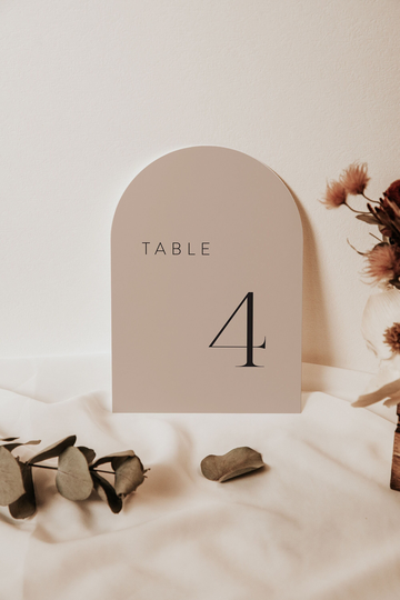 Arched Table Number Signs | Modern Arch Wedding Numbers Printed 5x7