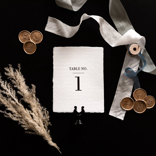 Modern Table Number - Deckled Edge Wedding Number