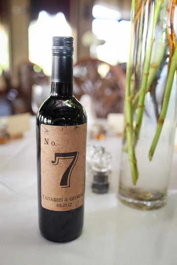 Wine Label Table Numbers.... Kraft Vintage
