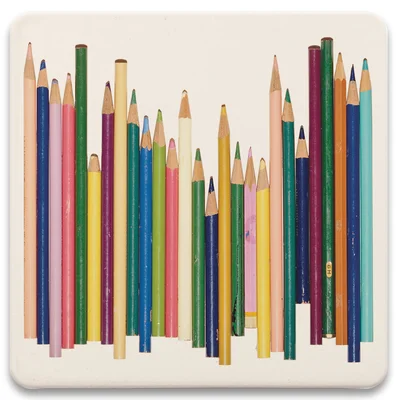 Frank Lloyd Wright - Colored Pencils Ceramic Trivet - 7" Diameter