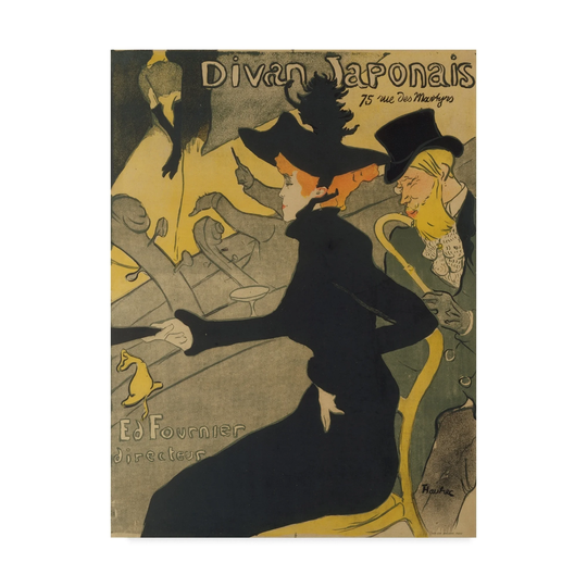 Henri De Toulouse Lautrec 'Divan Japonais' Canvas Art - Multi-color
