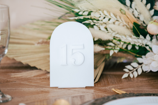 Wedding Monochrome Arch Table Numbers Modern Party Event Decor, Acrylic Numbers, Shape Sign | mmm622