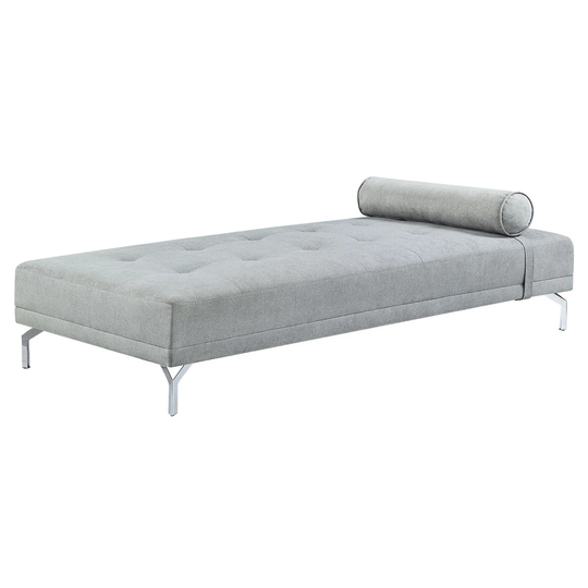 Velvet Upholstered Sofa with Button Tufting in Gray Finish