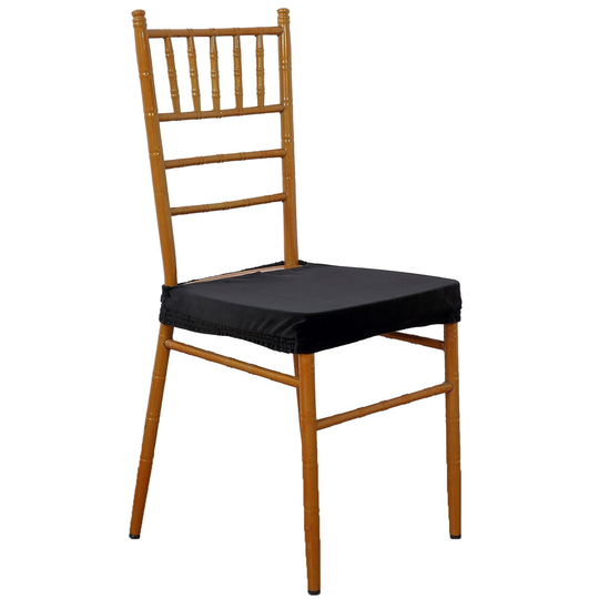 Chair Seat Cover, Pad Velvet Cushion Cover With Tie - Black