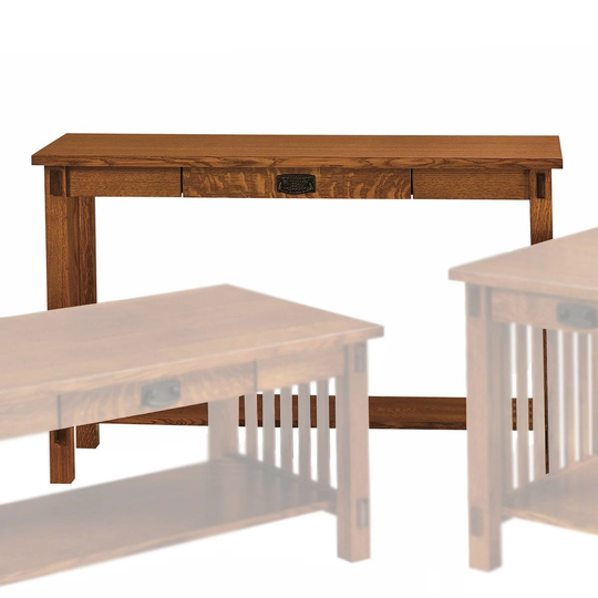 Dutchcrafters 48" Verbena Mission Sofa Table With Drawer, Quarter Sawn White Oak Michael's Cherry Stain - Amish Made in America