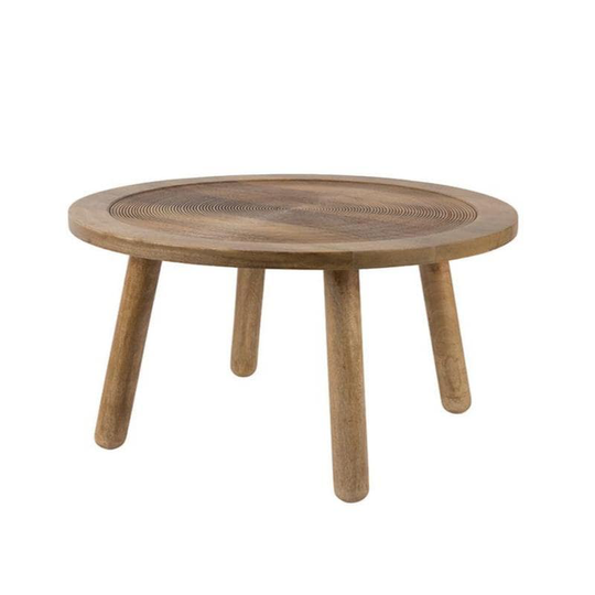 Zuiver Dendron Carved Wooden Top End Table (S)