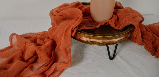 Harvest, Rust Cheesecloth Table Runners, Boho, Gauze Wedding Decor, Flowy Runner, Farm Cloth