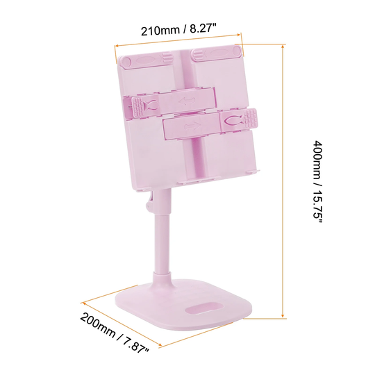 Book Stand, Plastic Adjustable Liftable Book Display Holder with Clips