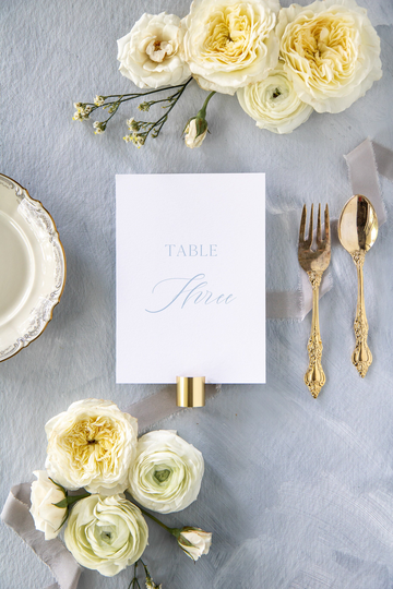 Dusty Blue Table Number Signs