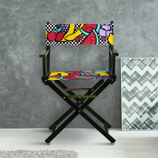 18" Director's Chair Black Frame-Mixed Fruit - 21.75"W x 17"D x 33.75"H