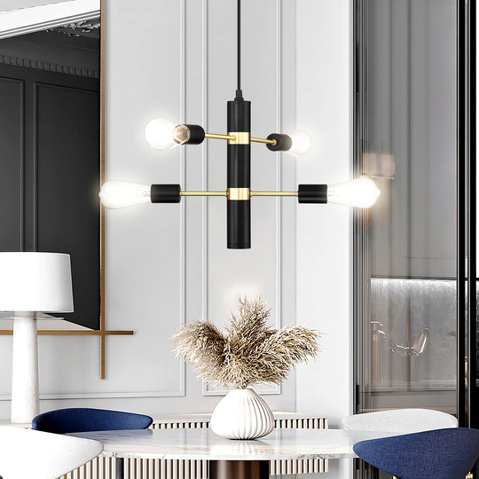 Kreios PLCB-4L Linear Compass Gold and Black Pendant Light - 4-LIGHT