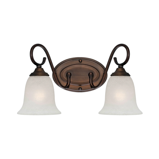 Millennium Lighting 2 Light Bathroom Vanity Fixture in Multiple Finishes with Frosted Glass Shades