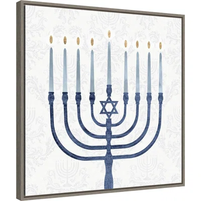 Sophisticated Hanukkah II By Victoria Borges Canvas Art Framed