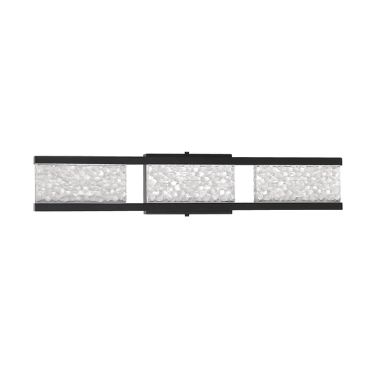 Callavio 3-Light-LED Black Vanity Light with Glass Shade