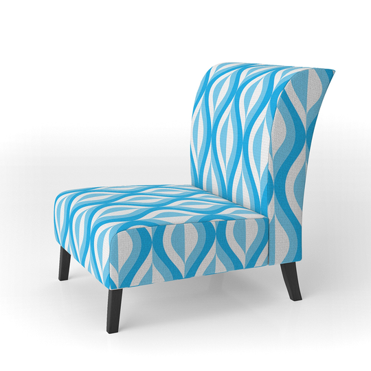 Designart 'Retro Pattern Abstract Design VI' Upholstered Mid-Century Accent Chair