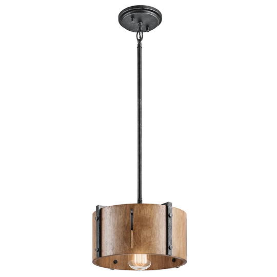 Kichler Lighting Elbur Collection 1-light Distressed Black Pendant/Semi Flush Mount